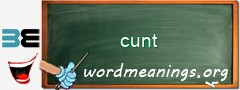 WordMeaning blackboard for cunt